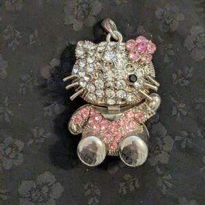 ⭐ Large Puffy Hello Kitty Pendant Missing Stones - Craft Repair Free With Bundle